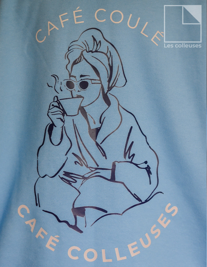 Chandail crewneck « Café coulé Café colleuses »