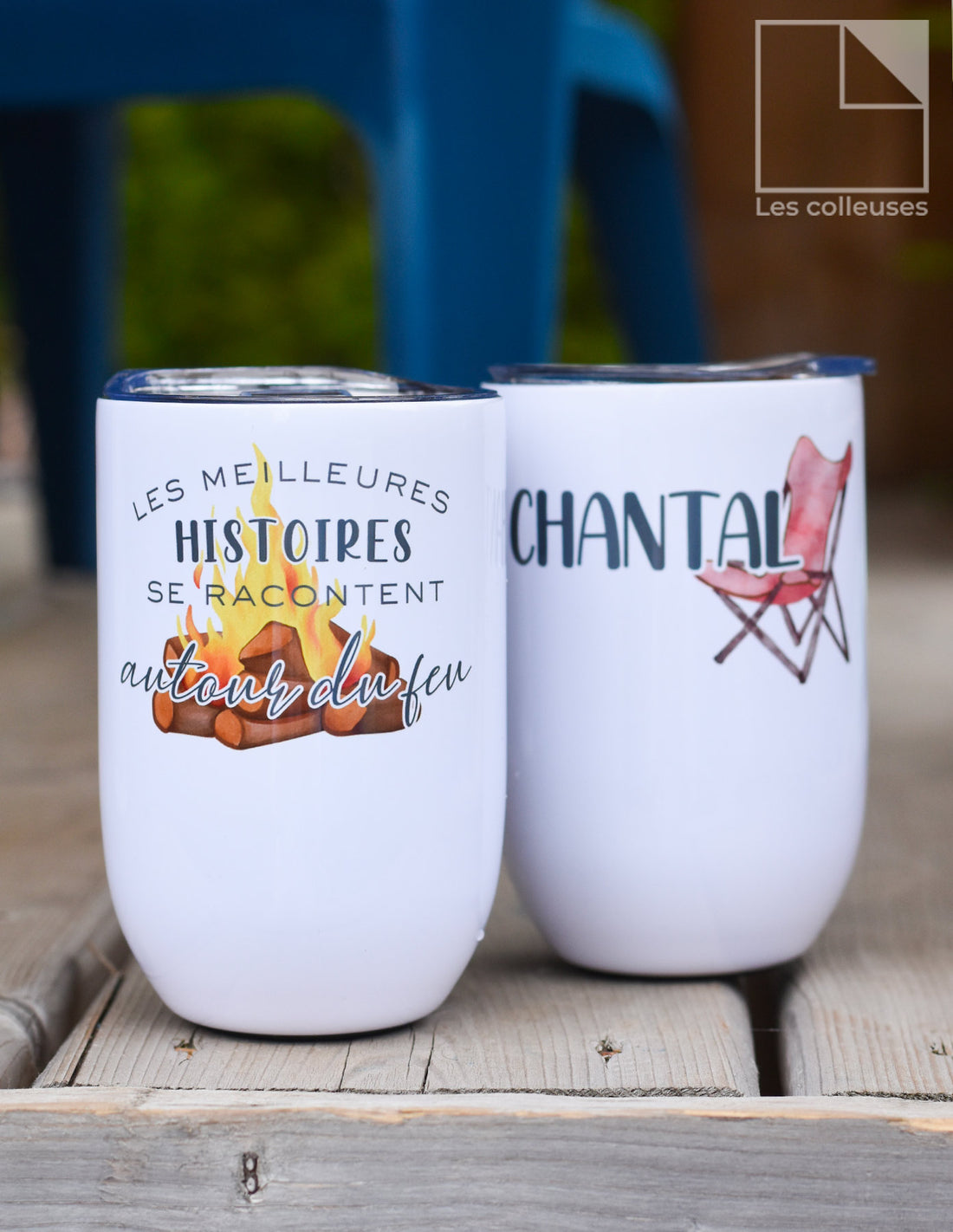 Ensemble de 2 verres et une bouteille « Camping »