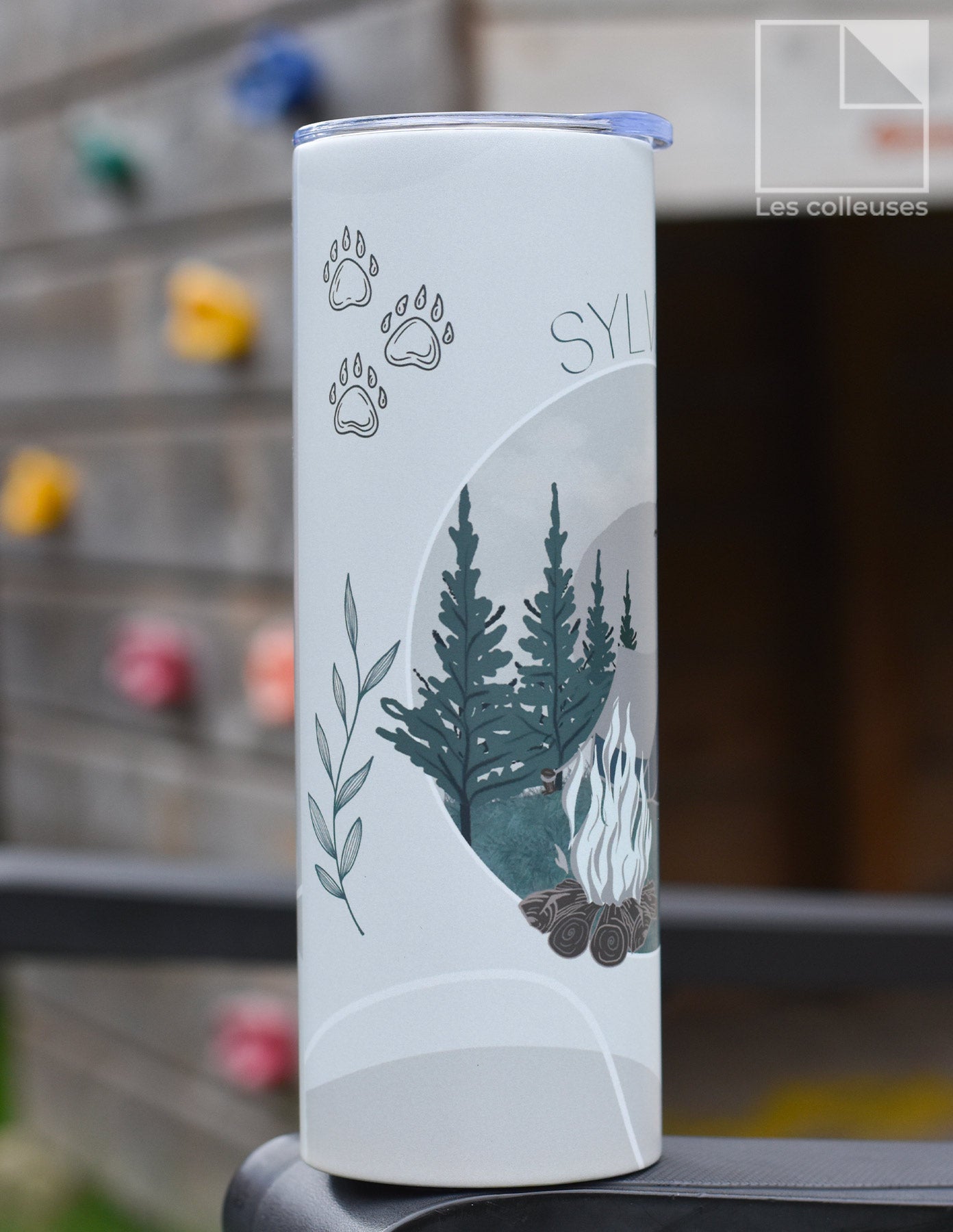 Grand verre à paille thermos « Camping »