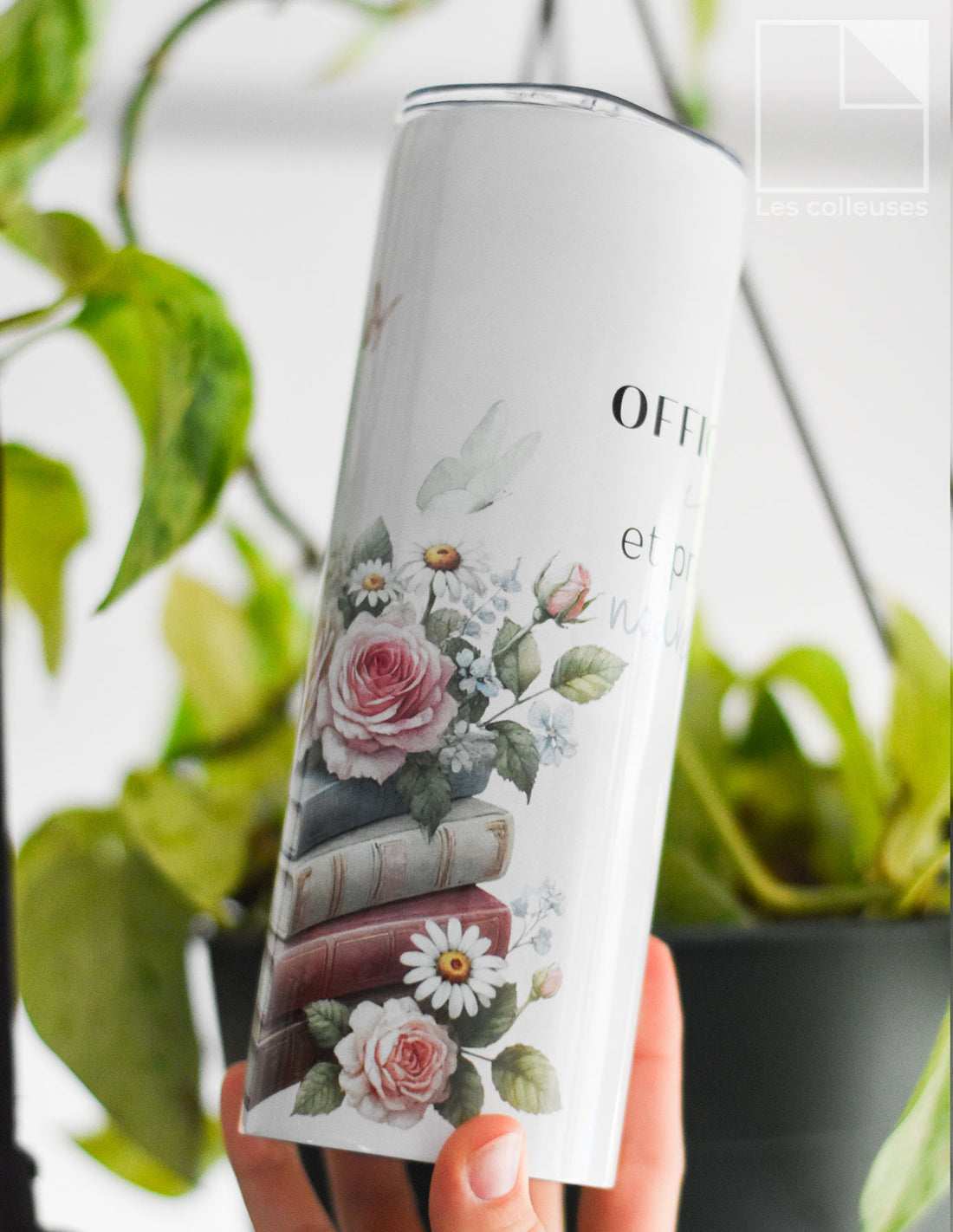 Grand verre à paille thermos « Officiellement retraitée»