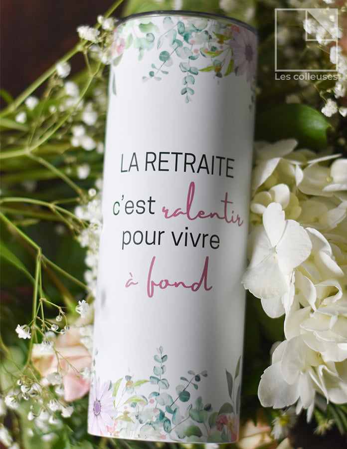 Grand verre à paille thermos « La retraite c&