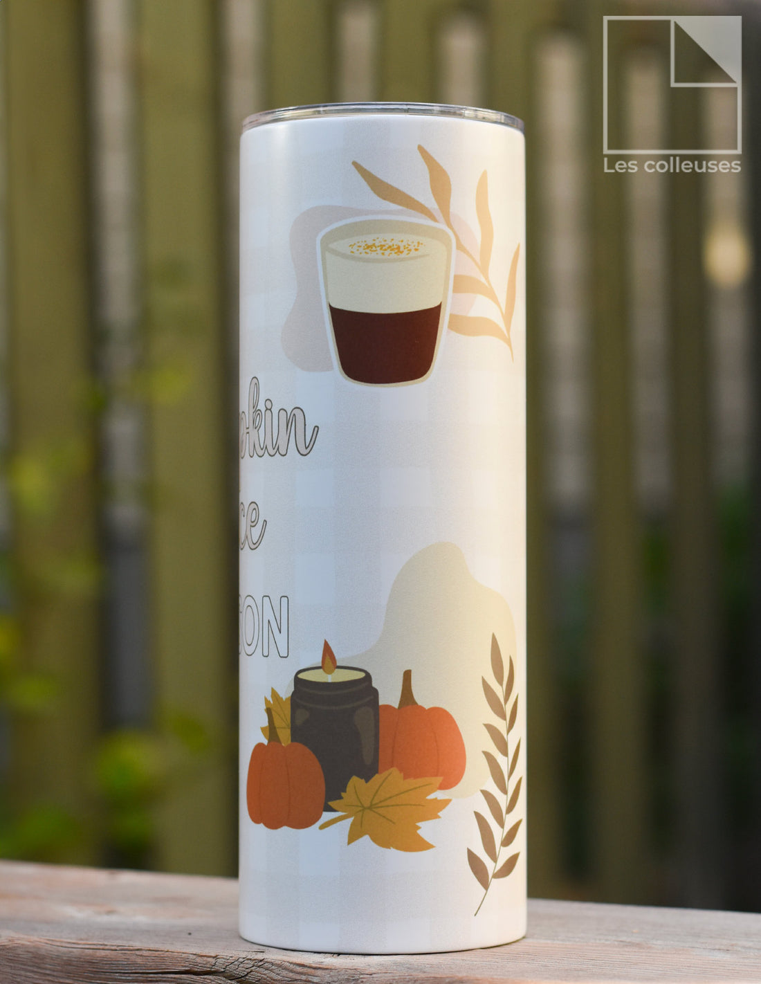 Grand verre à paille thermos « Pumpkin spice season »