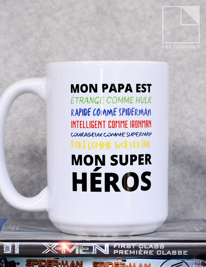 Tasse en céramique « Mon papa est un superhéros »
