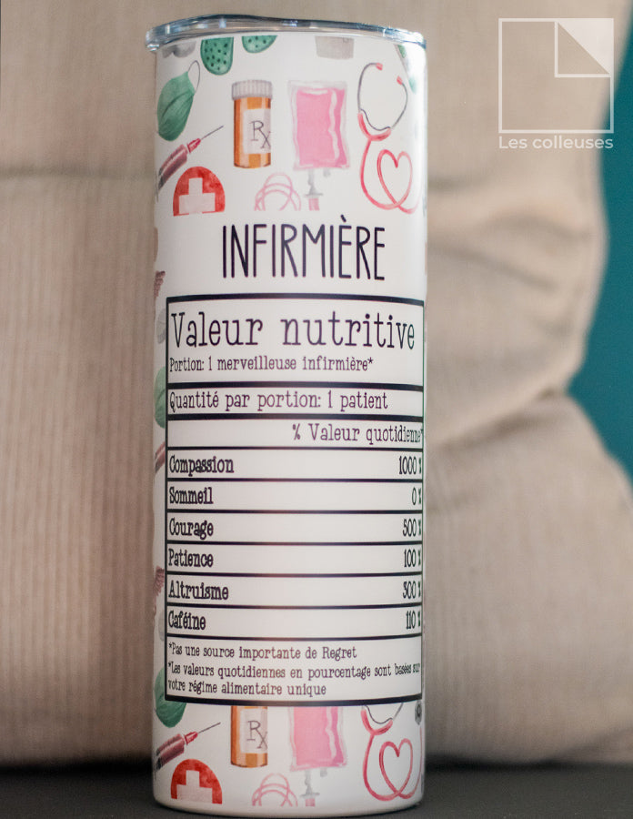 Grand verre à paille thermos « Infirmière uniforme »