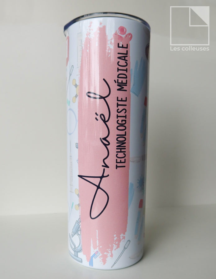Grand verre à paille thermos « Technologiste médicale »