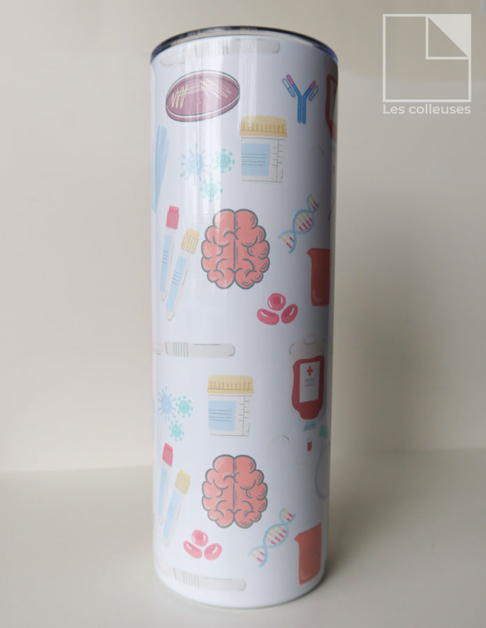Grand verre à paille thermos « Technologiste médicale »
