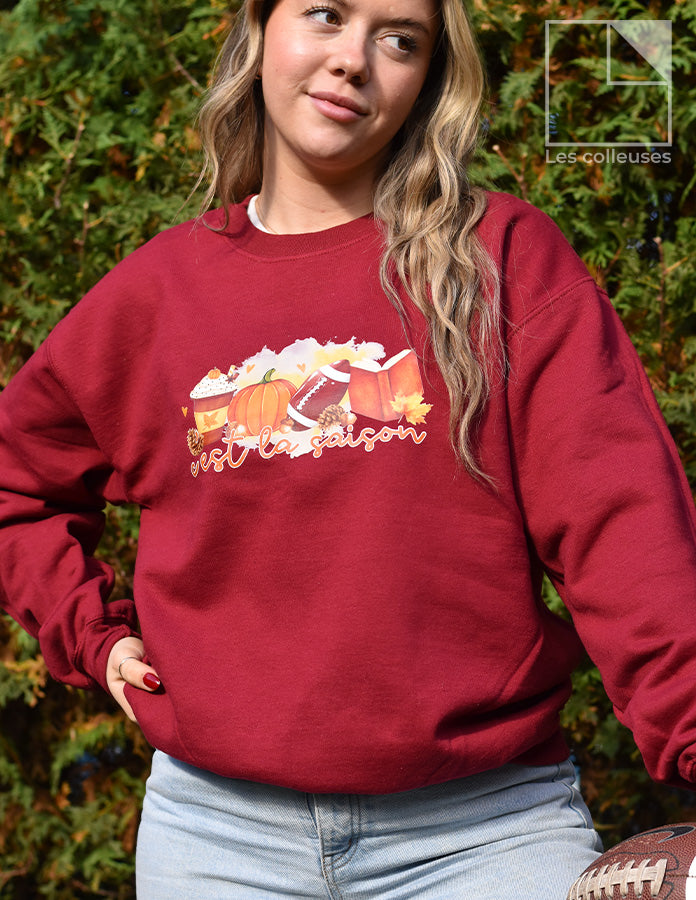 Chandail crewneck « C’est la saison »