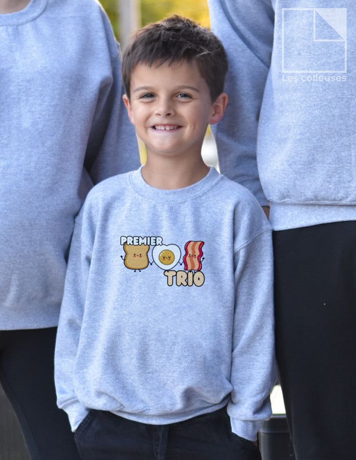 Chandail crewneck enfant « Premier trio »