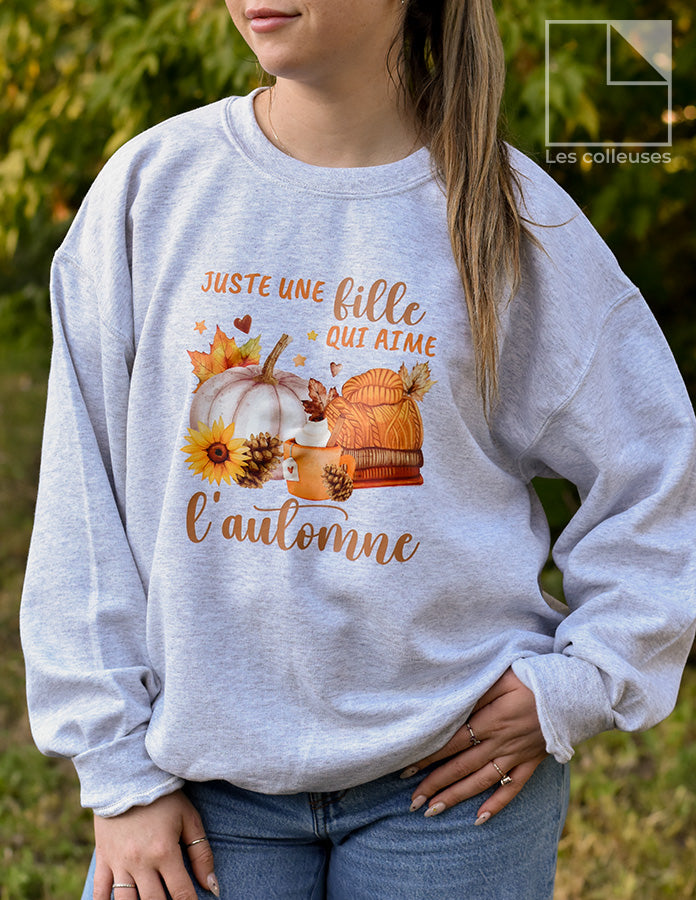 Chandail crewneck « Juste une fille qui aime l&