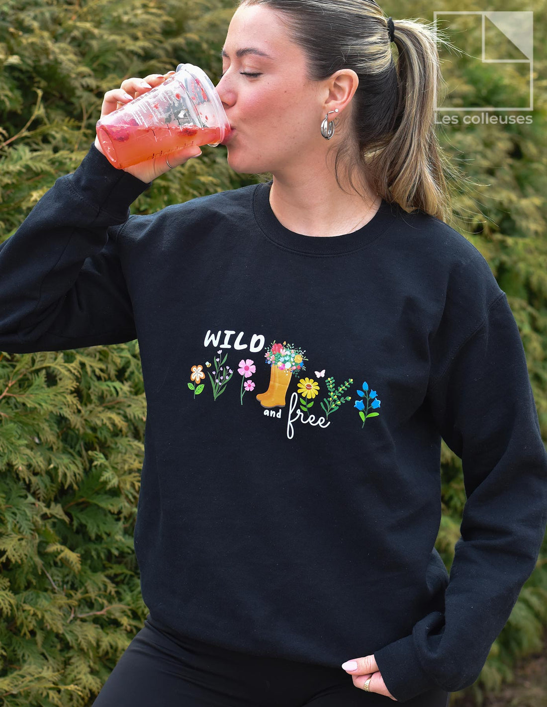 Chandail crewneck « Wild & Free »