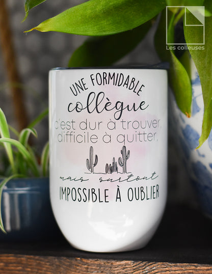 Petit verre thermos « Une formidable collègue »