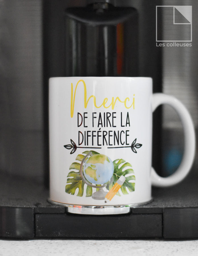 Tasse en céramique « Merci de faire la différence »