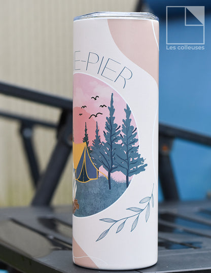 Grand verre à paille thermos « Camping »