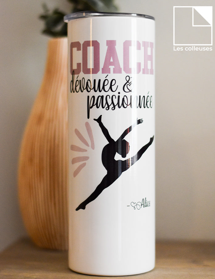 Grand verre à paille thermos « Coach gymnastique »