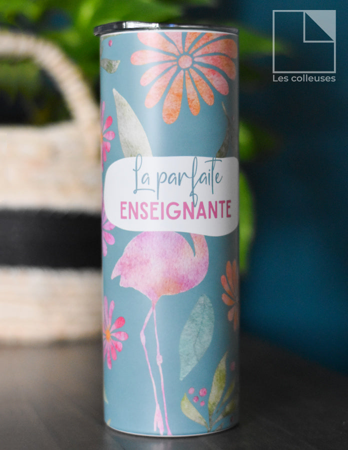 Grand verre à paille thermos « La parfaite enseignante »