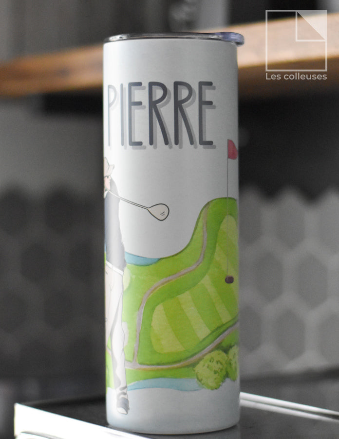 Grand verre à paille thermos « Golf »