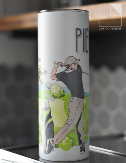 Grand verre à paille thermos « Golf »