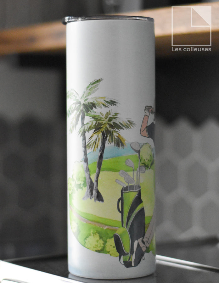 Grand verre à paille thermos « Golf »