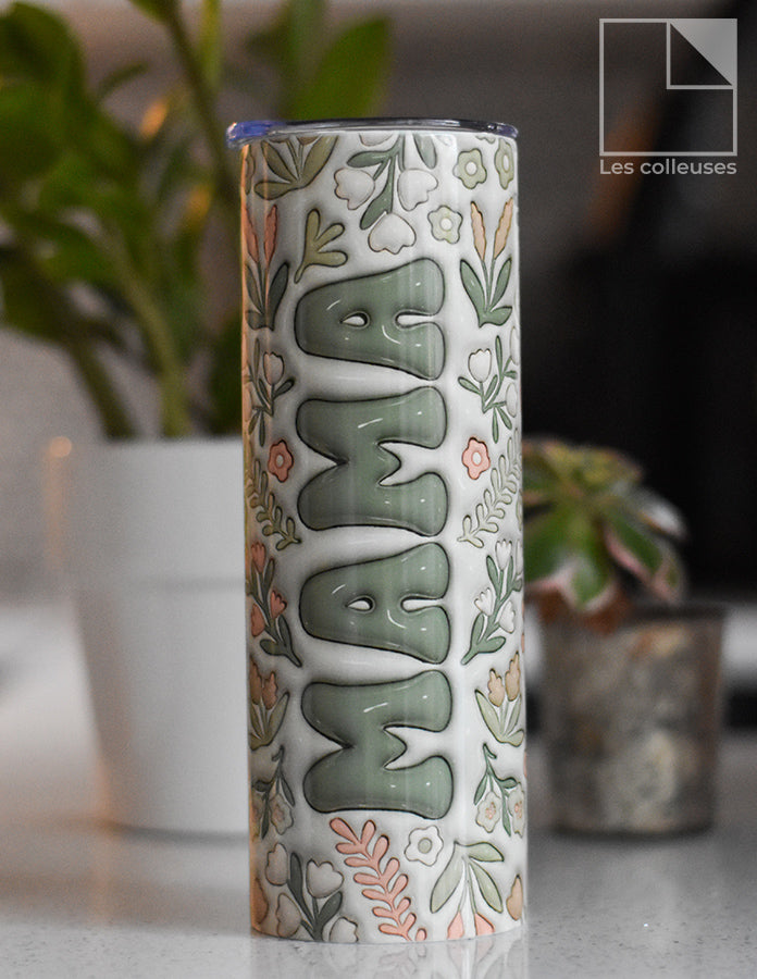 Grand verre à paille thermos « MAMA 3D »