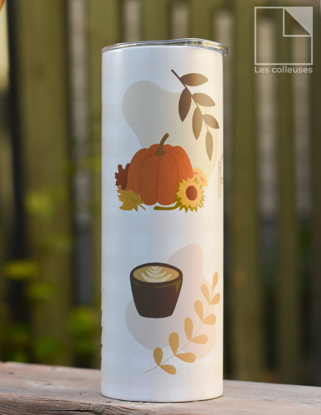 Grand verre à paille thermos « Pumpkin spice season »