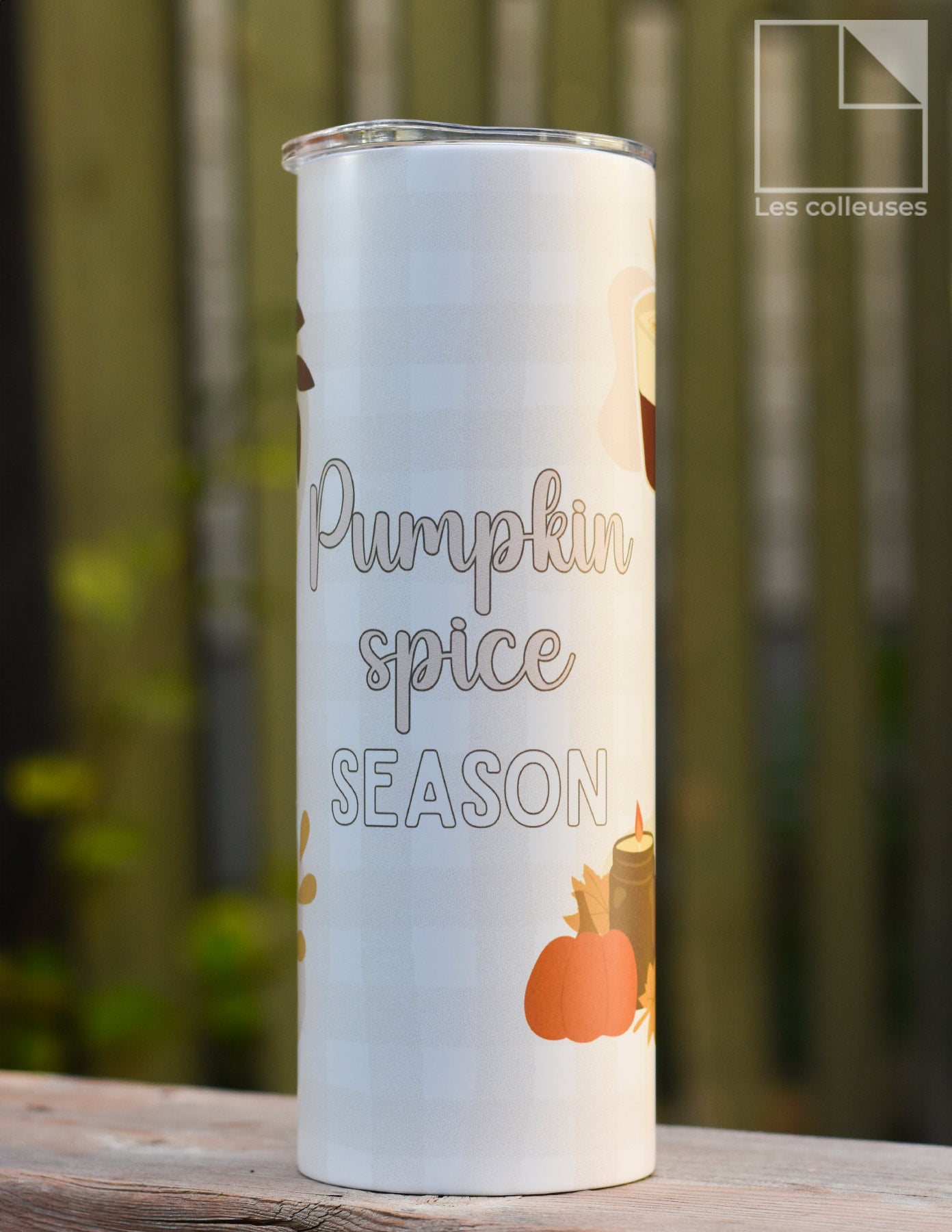 Grand verre à paille thermos « Pumpkin spice season »
