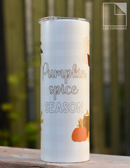 Grand verre à paille thermos « Pumpkin spice season »
