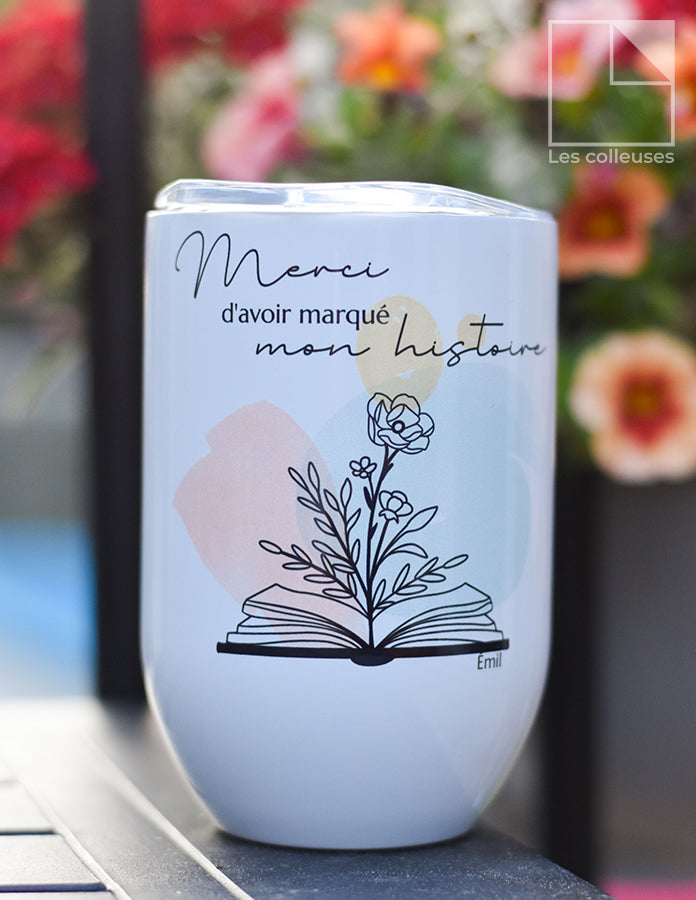 Petit verre thermos « Merci d’avoir marqué mon histoire »