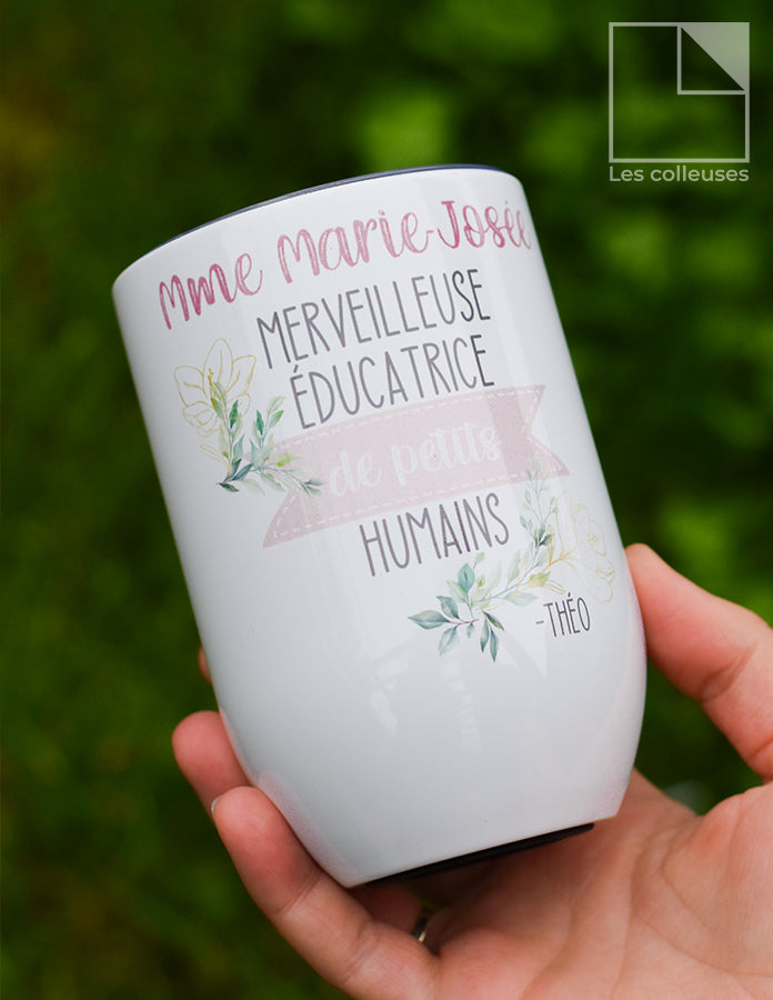 Petit verre thermos « Merveilleuse éducatrice »