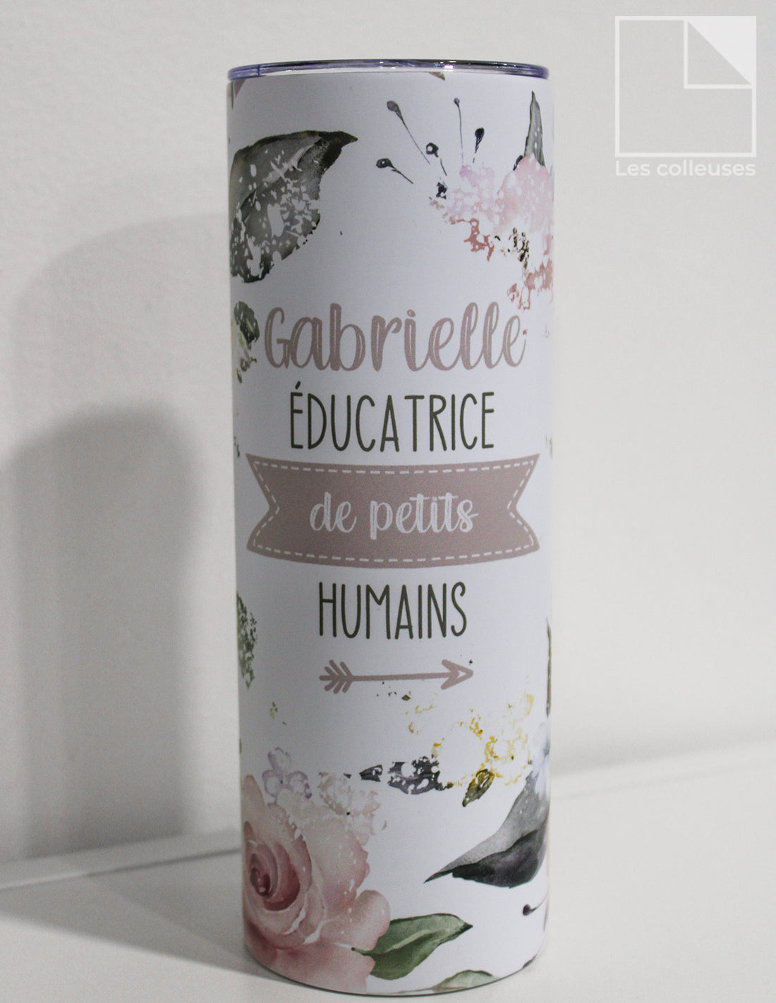 PÀP - Grand verre thermos « Éducatrice de petits humains - Gabrielle »
