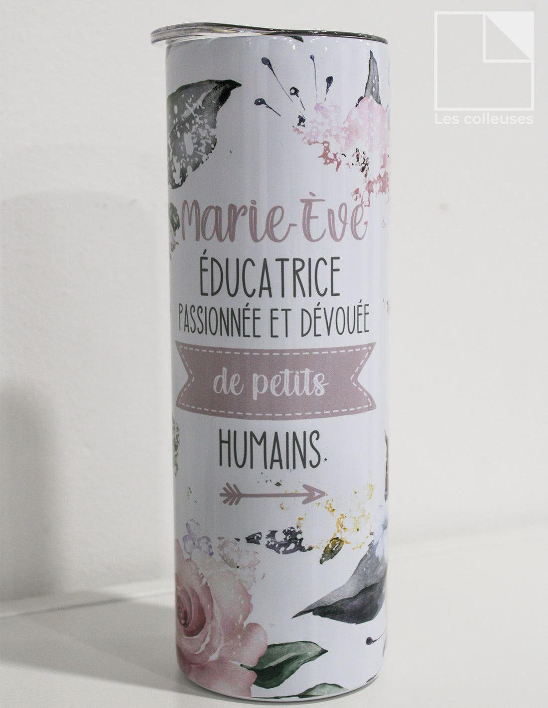 PÀP - Grand verre thermos « Éducatrice de petits humains - Marie-Ève »