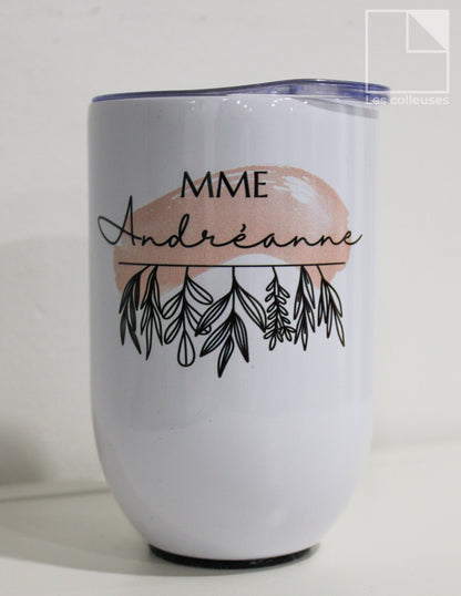 PÀP - Petit verre thermos « Marqué mon histoire - Mme Andréanne »