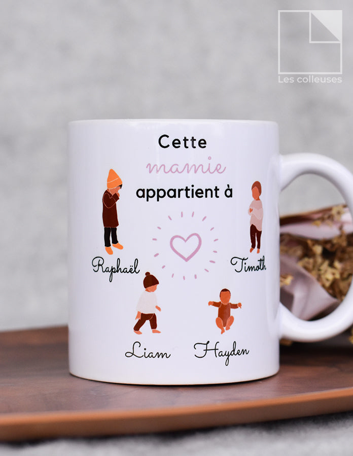 Tasse en céramique « Cette mamie appartient à... »