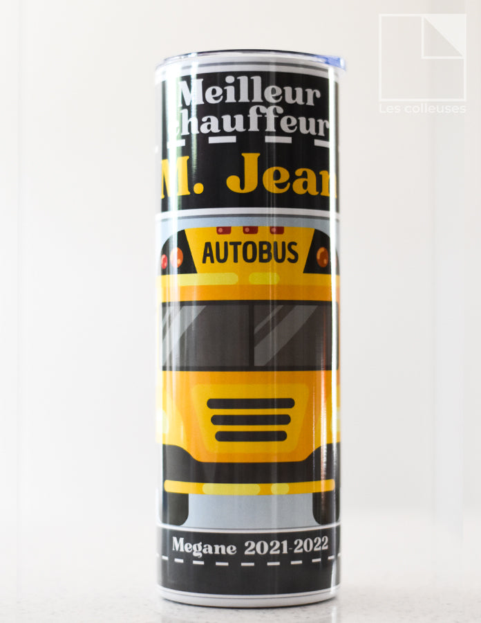 Grand verre à paille thermos « Meilleur chauffeur d&