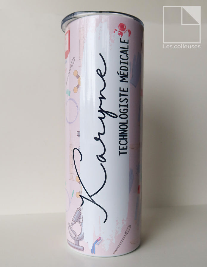 Grand verre à paille thermos « Technologiste médicale »